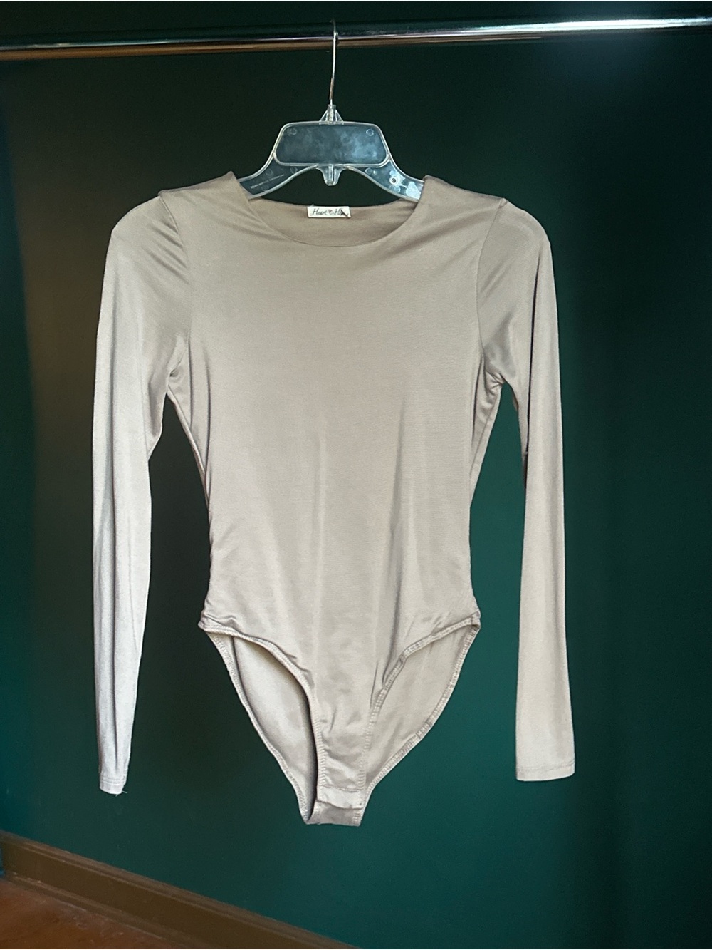 Heart & Hips Taupe Long-Sleeve Bodysuit